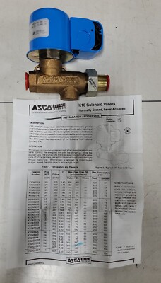 ASCO Solenoid Control Valve, 2 Way, 75 PSI, 1/2'', K10AB281