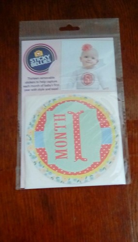 STICKY BELLIES Baby Monthly Photograph Stickers for Girl Garden Party Shower