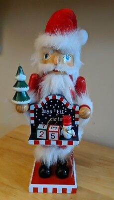Advent Santa Claus Nutcracker Countdown to Christmas Blocks Wooden 14  Tree