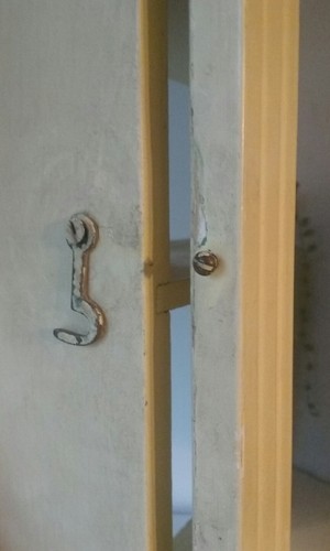 Vintage medicine cabinet mirror primitive old paint