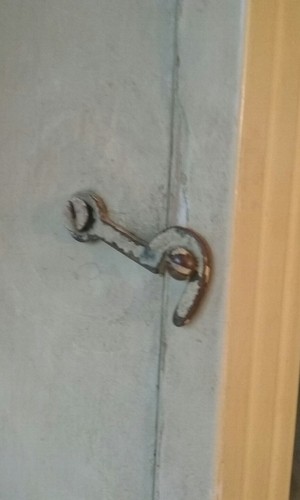 Vintage medicine cabinet mirror primitive old paint