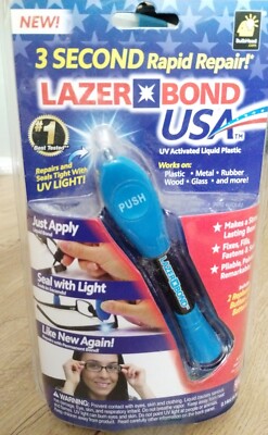 Lazer Bond 3 Second Rapid Repair & Seal Liquid Plastic With UV Light.