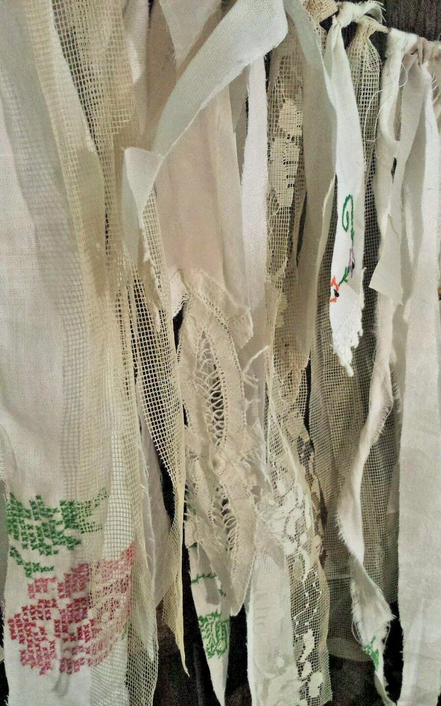 5 ft photo prop fabric garland farmhouse Wedding nursery lace vtg roses rags