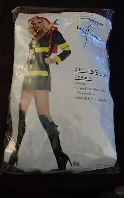 Fire Fighter Costume, Leg Avenue Adult Women's L includes Fire Extinguisher Sexy