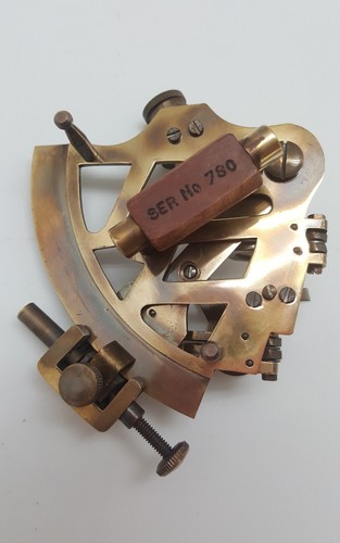 Brass Compass Engrave Ventura Germany Brass Sextant Serial number 780