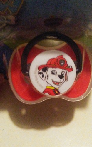 Paw Patrol Pacifier Marshall Brand New In Package 0+ months BPA Free with cover