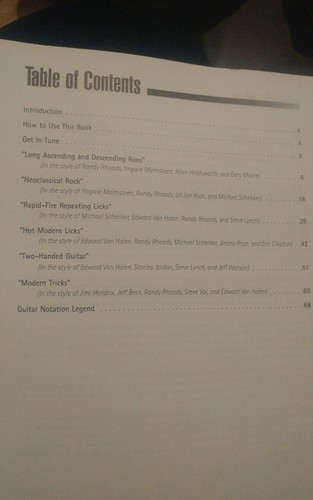 REH PROLicks HARD ROCK GUITAR SOLOS Tab Book NO CD FREE SHipping