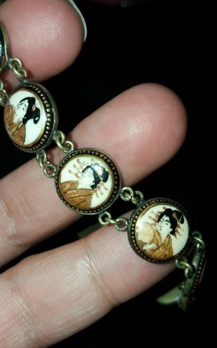 antique vintage geisha bracelet rare find