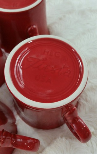 Fiesta Fiestaware  Coffee Mugs Scarlet Red Set Of 4