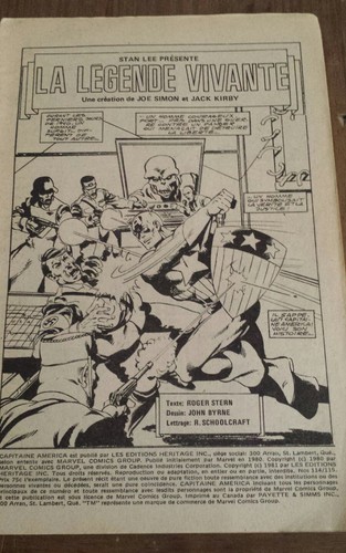 Capitaine America # 114/115 French comic Francais 1980 Editions Héritage