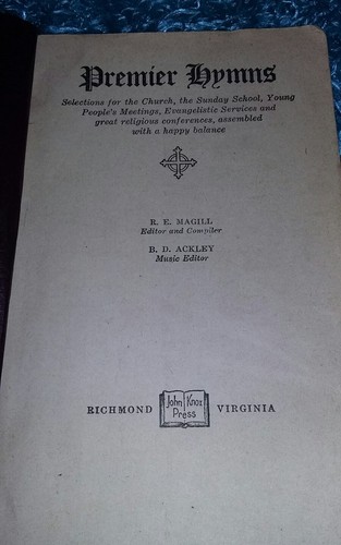 Vintage Premier Hymns 1926 John Knox Press Presbyterian Hymn Book lot of 2