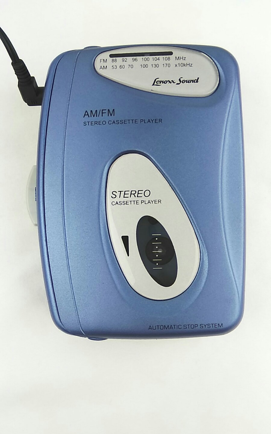 Lenoxx Sound 919 Blue Portable Cassette Player  W/ AM/FM Radio & Headphones