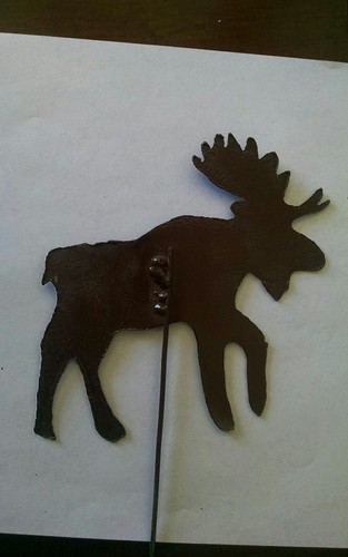 Moose Yard Garden Plant Stake Marker Handmade from Scrap Metal 5