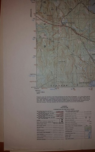 1940's Army topographic map Ashburnham Massachusetts -Sheet 6669 III NW