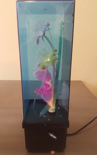 Vintage Fiber Optic Flower Color Changing Light Lamp Musical Taiwan 14 Inches
