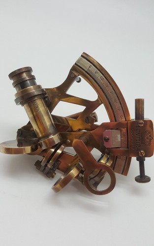 Brass Compass Engrave Ventura Germany Brass Sextant Serial number 780