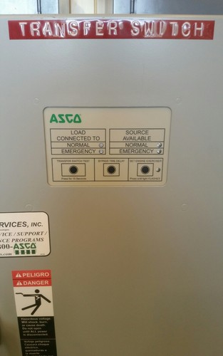 Asco automatic transfer switch 480 volt 60 Hz 3 phase series 300 104 amp