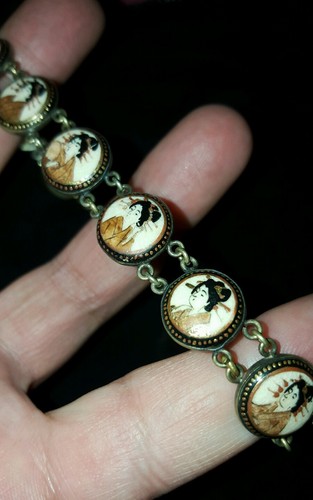antique vintage geisha bracelet rare find