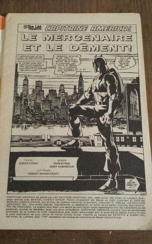 Capitaine America # 110/111 French comic Francais 1980 Editions Héritage