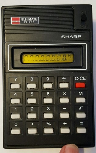 vintage sharp elsi mate EL-206 calculator lcd in box Japan working