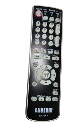 ANDERIC RR3UNV with Learning 3-Device Universal Remote Control