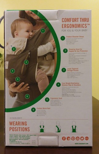 ergobaby Organic Cotton Fabric Baby Carrier - Dark Cocoa - New (open box) *Read*