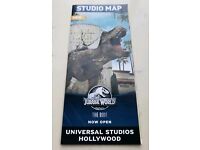 Details about  / Universal Studios Hollywood Studio Map 2019 Jurassic World EditionFREE SHIP!