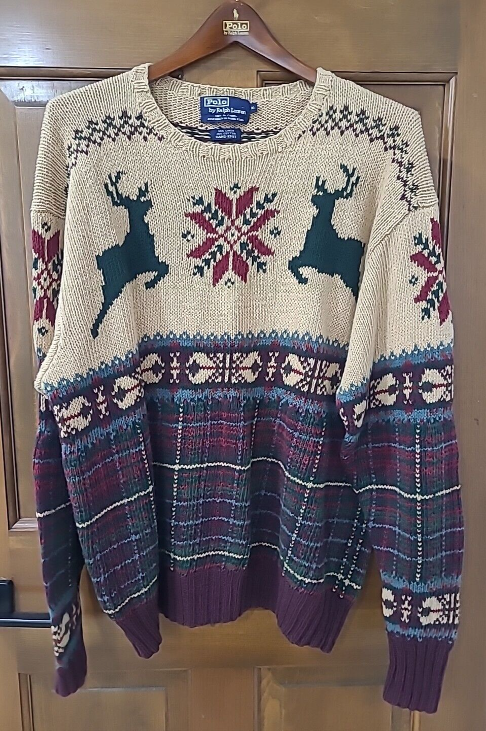 トップス 90s Polo Ralph Lauren Cotton Knit Sweat Vintage 90s Polo Ralph Lauren Chunky Knit 100% Cotton Blue