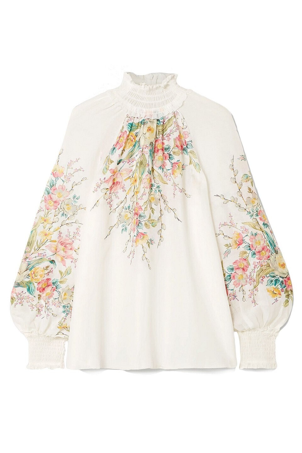 NWT Authentic ZIMMERMANN Zinnia Floral-Print Shirred Top