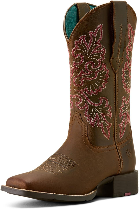 ARIAT Women's Round Up Wide Square Toe Stretchfit Western Boot