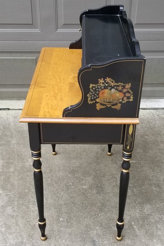 Vintage Ethan Allen Hitchcock Paint Decorated Ladies Writing Desk & Chair