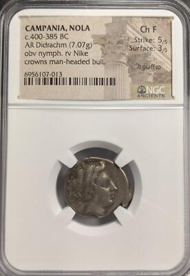 Campania, Nola | c 400 - 385 BC | AR Denarius | 7.07g