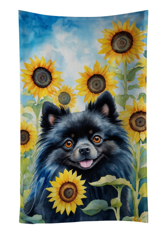Pomeranian In Sunflowers Kitchen Towel Dac6135ktwl