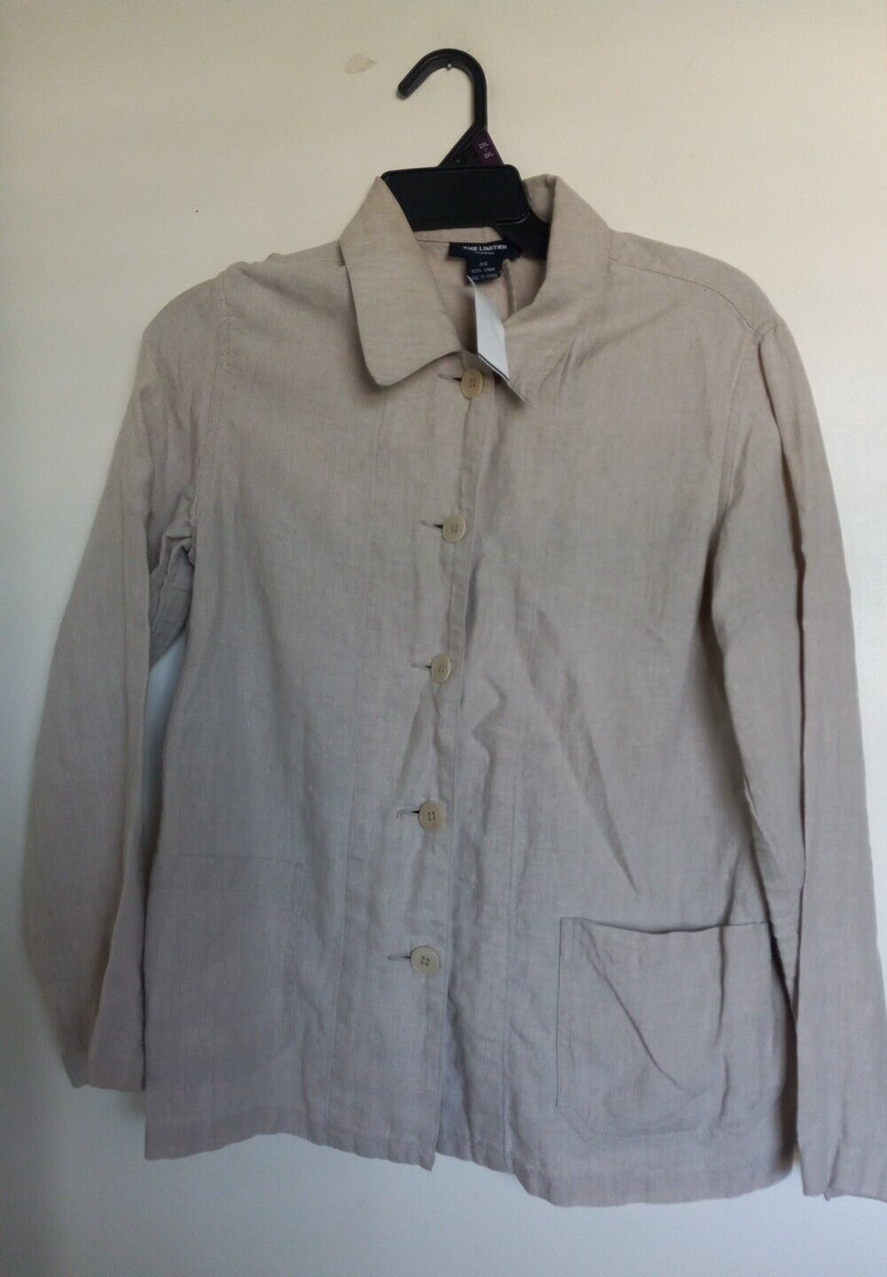NEW The Limited Womens Size XS Beige Button Up Jacket Linen
