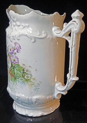 KPM BERLIN FINE PORCELAIN CARAFE / PITCHER, EMBOSSED ORNATE DECO ca.1920 Germany