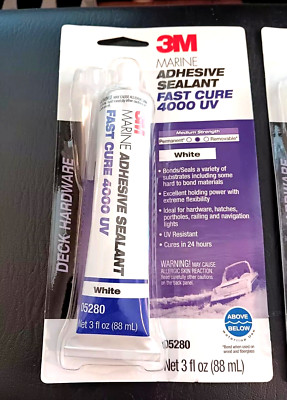 3M Marine Adhesive Sealant Fast Cure 4000 UV 3 fl oz Medium Strength New