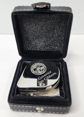24 Hour Time Zone Polished Silver Travel Alarm Clock - Engraved [Jim Gibbons]