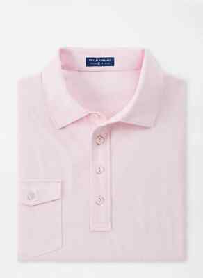 NWT~PETER MILLAR ''TEMPO PERF. POLO''~MEN'S XLARGE~w/ POCKET~''MISTY ROSE'' ~ $110