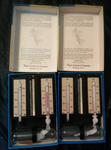 VINTAGE TAYLOR HUMIDIGUIDE HYGROMETER AND THERMOMETER  STEWART IN  BAKELITE CASE