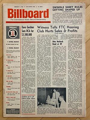 BILLBOARD Magazine-2/2/1963 - Reviews of Crystals and Bob B. Soxx LP's w/ Pics