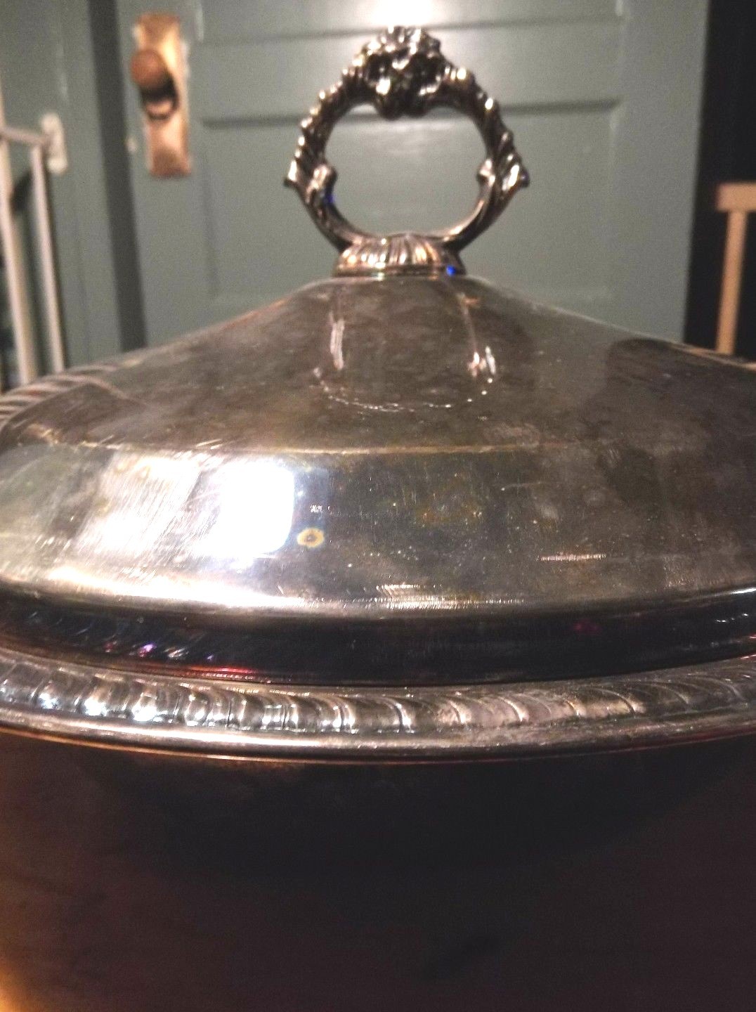 Vintage F B Rogers Silver-Plate Covered Serving Bowl Dinnerware Made in USA