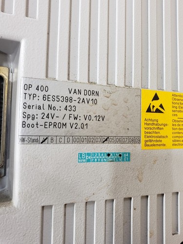 Van Dorn OP400 Operator Panel Pathfinder Sel #1213CG