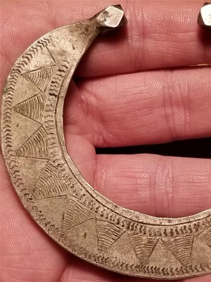 18th Century Native Iroquois Indian Trade Silver Tribal Gorget Ring Artifact