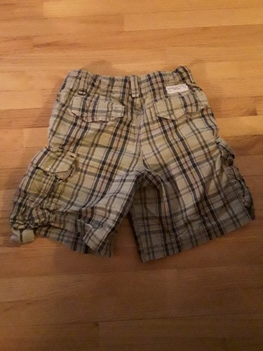 Childrens Place Boys 4T tan red striped zip up button cargo summer Shorts