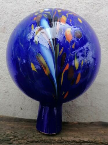 Gartenkugel/Rosenkugel aus Glas Lapisblau 15 cm / echte Handarbeit / Lauscha 