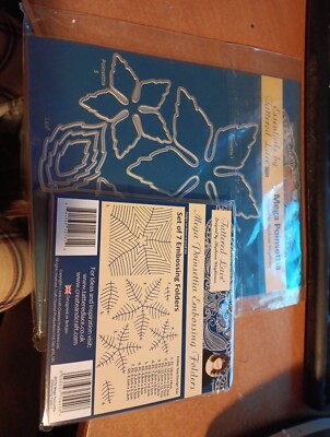 SET CUTTING DIES AND EMBOSSING FOLDERS TATTERED LACE POINSETTA (J1644) 