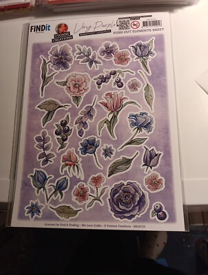 SHEET 3D DIE CUT NO SCISSORS NEED NEW (3D59) Very Purple 