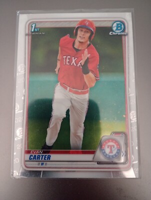 Evan Carter 2020 Bowman Draft Chrome 1st Rookie Card RC RANGERS #BD-126