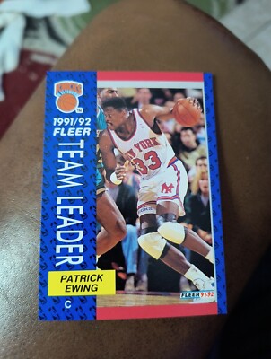 PATRICK EWING 1991-92 FLEER TEAM LEADERS NEW YORK'S FINEST #389 FREE SHIP