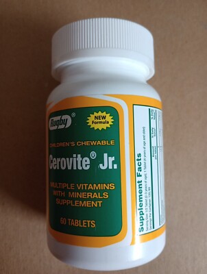 Rugby Cerovite Jr. Children's Vitamin & Mineral Supplement Chewable Tablets, ...